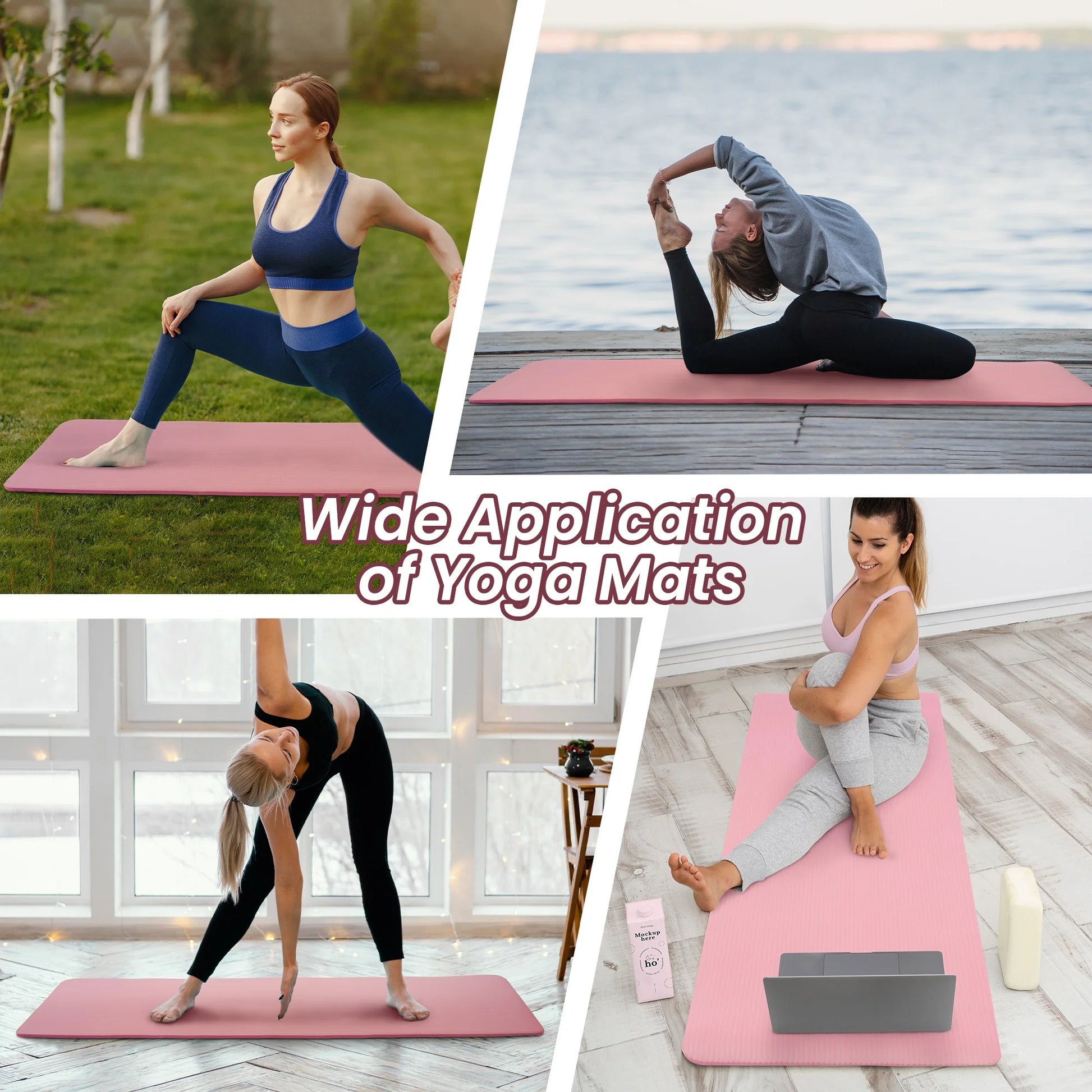 Extra Thick 1/2" Yoga Mat - 71"X24" Non-Slip Exercise Mat with Carrying Strap, High Density Foam for Spine & Joint Support, Easy Clean & Portable for Hom，Travel，Gym